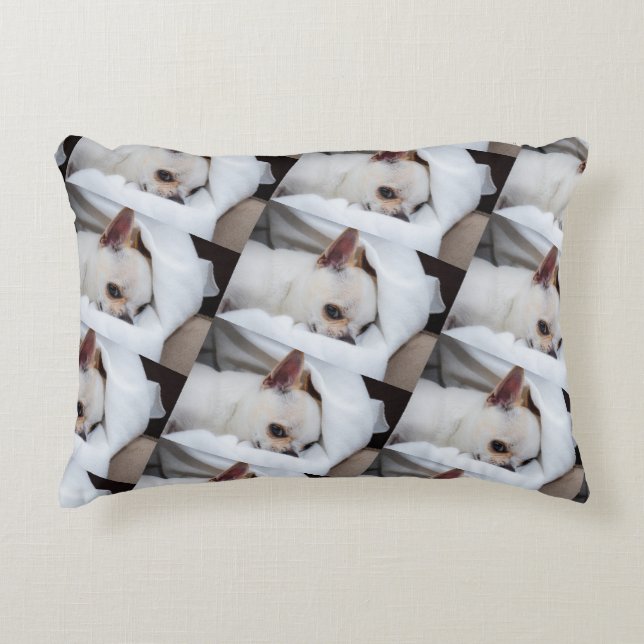 Your pet dog puppy custom photo chihuahua pattern accent pillow (Front)