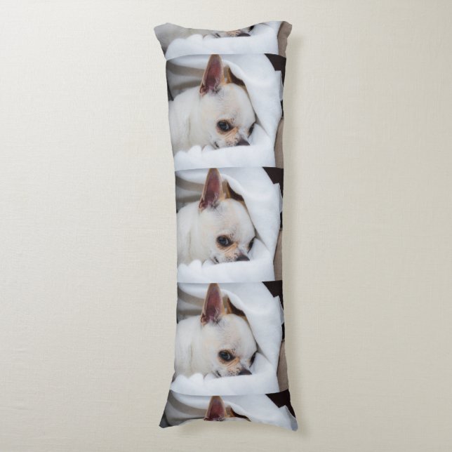 Your pet dog puppy custom photo chihuahua pattern body pillow (Front Vertical)