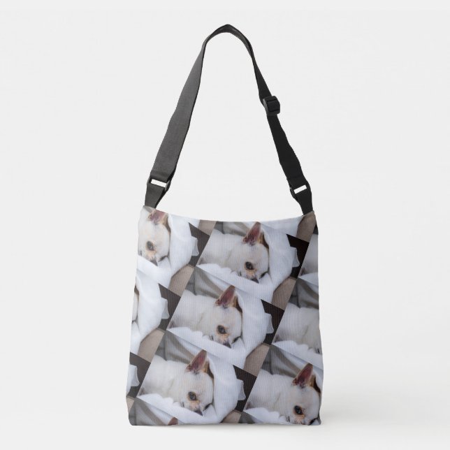 Your pet dog puppy custom photo chihuahua pattern crossbody bag (Front)