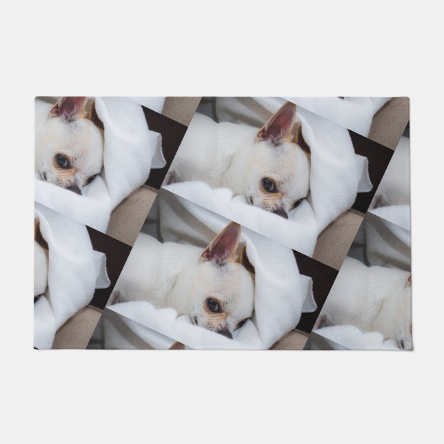 Your pet dog puppy custom photo chihuahua pattern doormat (Front)