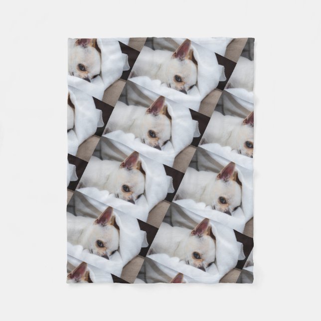 Your pet dog puppy custom photo chihuahua pattern fleece blanket (Front)