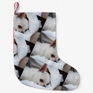 Your pet dog puppy custom photo chihuahua pattern small christmas stocking