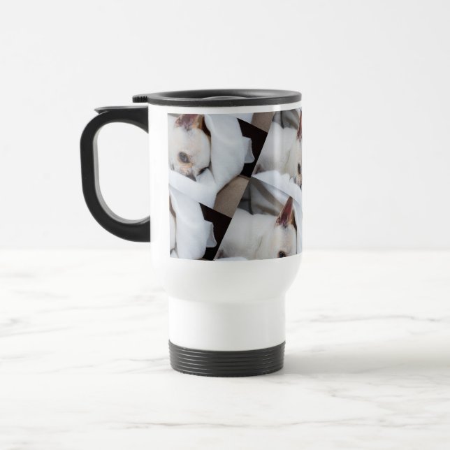 Your pet dog puppy custom photo chihuahua pattern travel mug (Left)