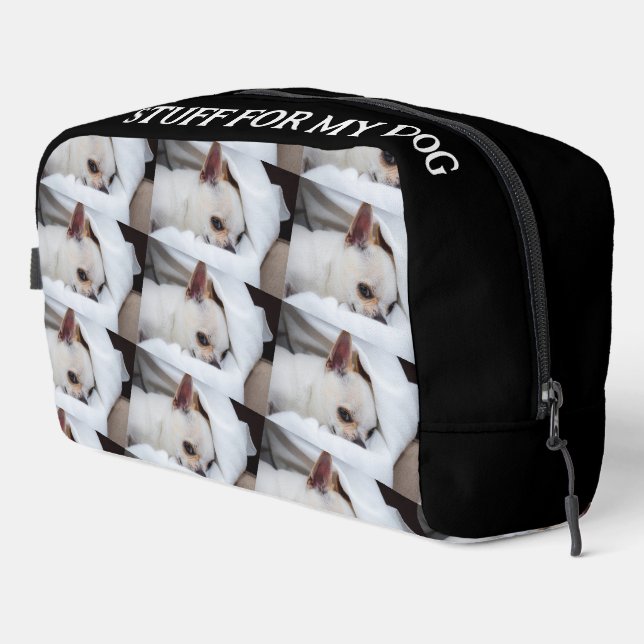 Your pet dog puppy custom photo chihuahua Toiletry Dopp Kit (Right Corner)