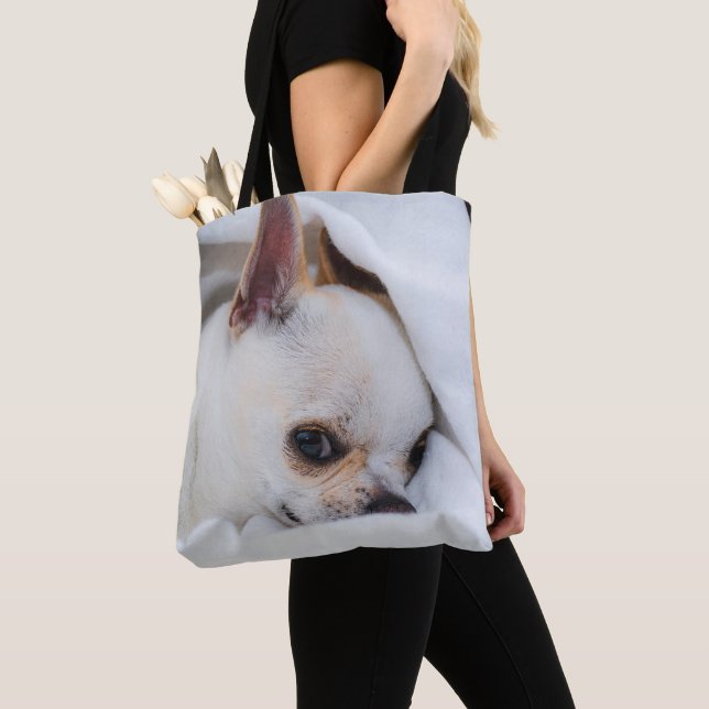 Your pet dog puppy custom photo chihuahua tote bag (Close Up)