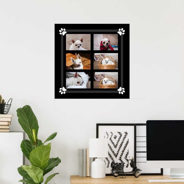 Your pet dog puppy custom photo collage chihuahua poster (Home Office)