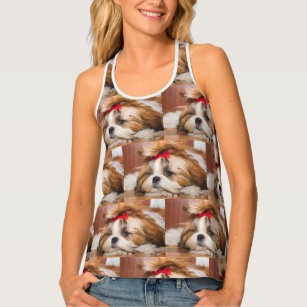 Your pet dog puppy custom photo pattern tank top