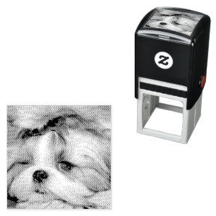 Your pet dog puppy custom photo self-inking stamp
