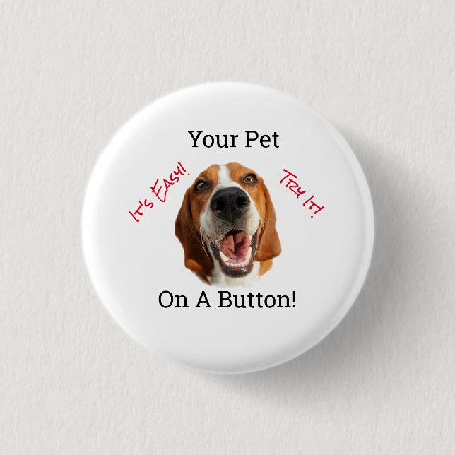 Your Pet On A   1 Inch Round Button (Front)
