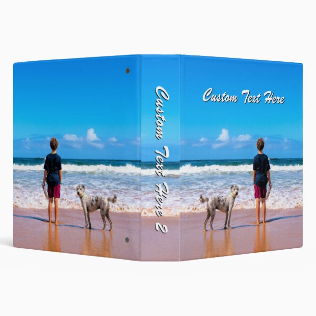 Your Pet Photo 3 Ring Binder with Custom Text (Background)