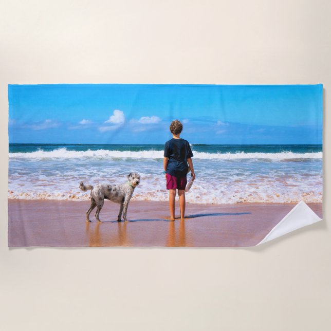 Your Pet Photo Beach Towel Personalized (Front)