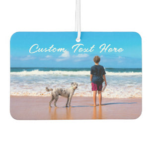 Your Pet Photo Car Air Freshener with Custom Text