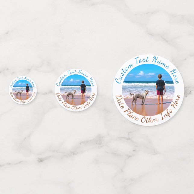 Your Pet Photo Confetti with Custom Text Name (Fronts)
