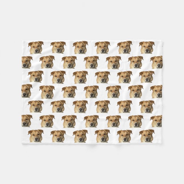 Your Pet Photo Dog Cat Custom Cute Funny Fleece Blanket (Front (Horizontal))