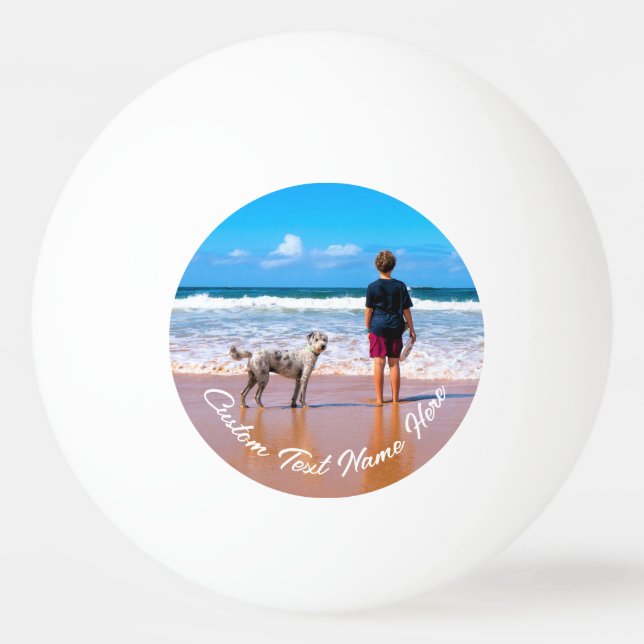 Your Pet Photo Ping Pong Ball Personalized Text (Back)