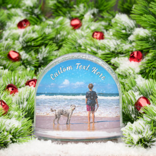 Your Pet Photo with Custom Text Personalized Snowglobe