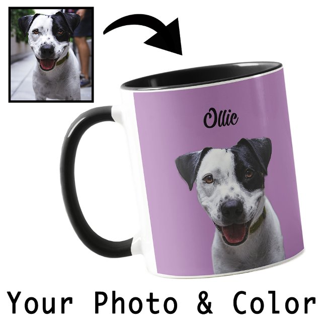 Your Pet Photo Your Colour Cute Gift for Dog Mom   Mug (Creator Uploaded)