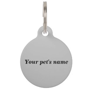 Your Pet’s Name on Grey Round Shape Pet Tag
