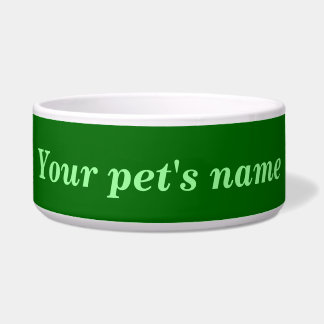 Your Pet’s Name With Green Background on Pet Bowl