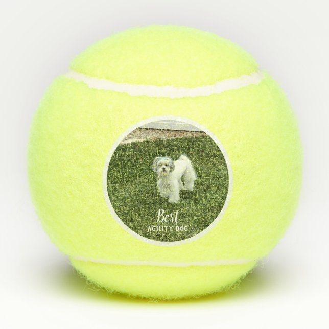 Your Pet's Photo Personalized With Text Tennis Balls (Back)