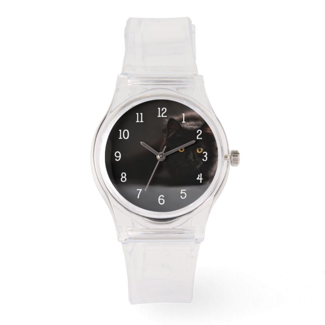 Your pet's photo watch with white clock face (Front)