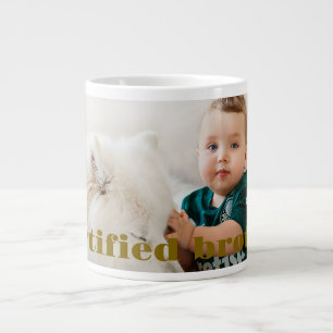 Your pets with baby photo  large coffee mug