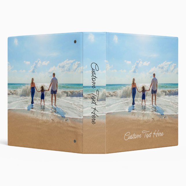 Your Photo 3 Ring Binder with Custom Text (Background)