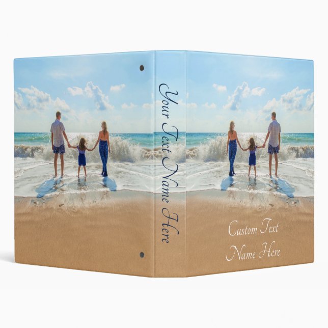 Your Photo 3 Ring Binder with Custom Text Name (Background)