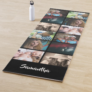 YOUR photo 6 collage DIY family friends name Yoga Mat