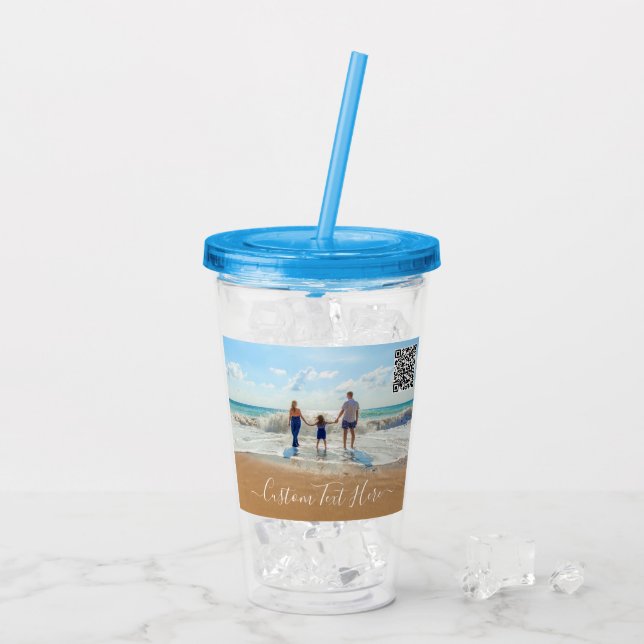 Your Photo Acrylic Tumbler with Custom Text (Back Ice)
