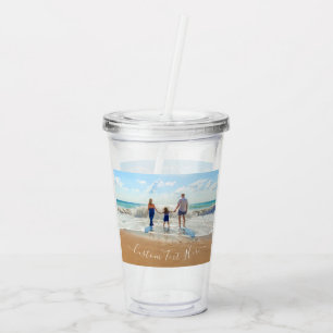 Your Photo Acrylic Tumbler with Custom Text