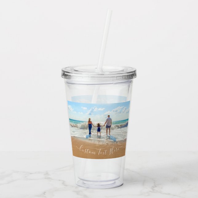 Your Photo Acrylic Tumbler with Custom Text (Back)