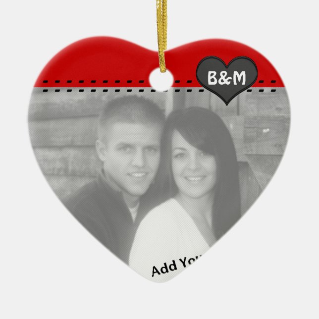 Your Photo and Initials First Christmas Ornament (Front)