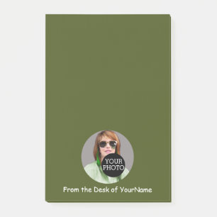 Your Photo and Message Customize This Easily Olive Post-it Notes