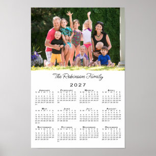 Your Photo and Name Custom 2027 Calendar Poster