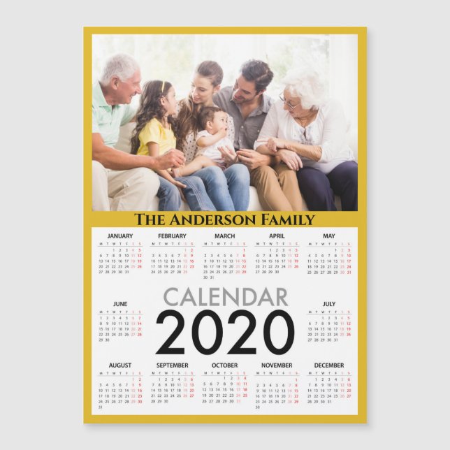 Your Photo and Name Customizable 2020 Calendar (Front)