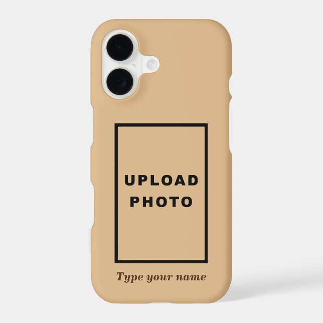 Your Photo and Name on Light Brown Background (Back)