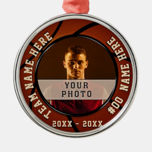 Your PHOTO and Personalized Basketball Ornaments (Front)