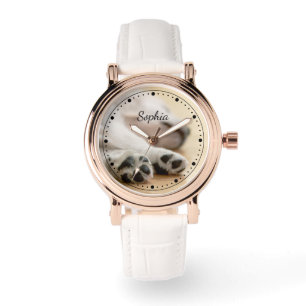 Your Photo And Text & Any Colour Dotted Clock Face Watch