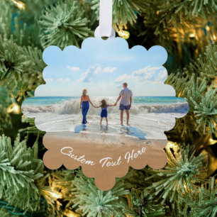 Your Photo and Text Christmas Ornament Card