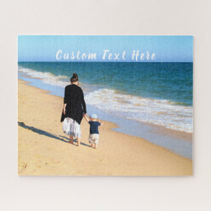 Your Photo and Text Jigsaw Puzzle Personalized