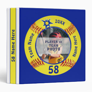 Your Photo and Text Softball Photo Album Binder