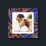 Your Photo Animal Pattern Leopard Blue Brown Tan Canvas Print<br><div class="desc">Made to look dimensional,  a wild animal print pattern creates a beautiful frame for your favourite photo on this wrapped canvas. **TIP: If using square plaque,  you might need to crop your photo to a square BEFORE uploading it for best results.</div>