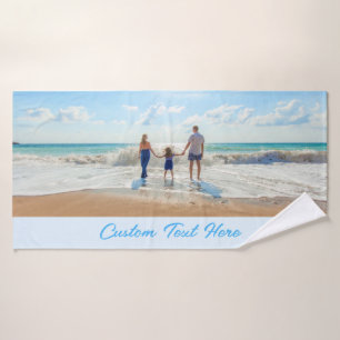 Your Photo Bath Towels Custom Text Personalized