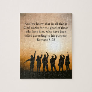 Your Photo Bible Verse Romans 8:28 Jigsaw Puzzle