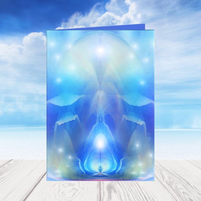 Your Photo Blue Wings Angel Holiday Card (An original art card inspired by angels. Beautiful for Christmas or other situations)