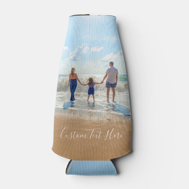 Your Photo Bottle Cooler with Custom Text (Front)