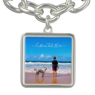 Your Photo Bracelet Gift with Custom Text Name