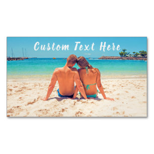 Your Photo Business Card Magnet with Custom Text