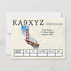 Your Photo California Shaped Cutout Custom QSL Postcard